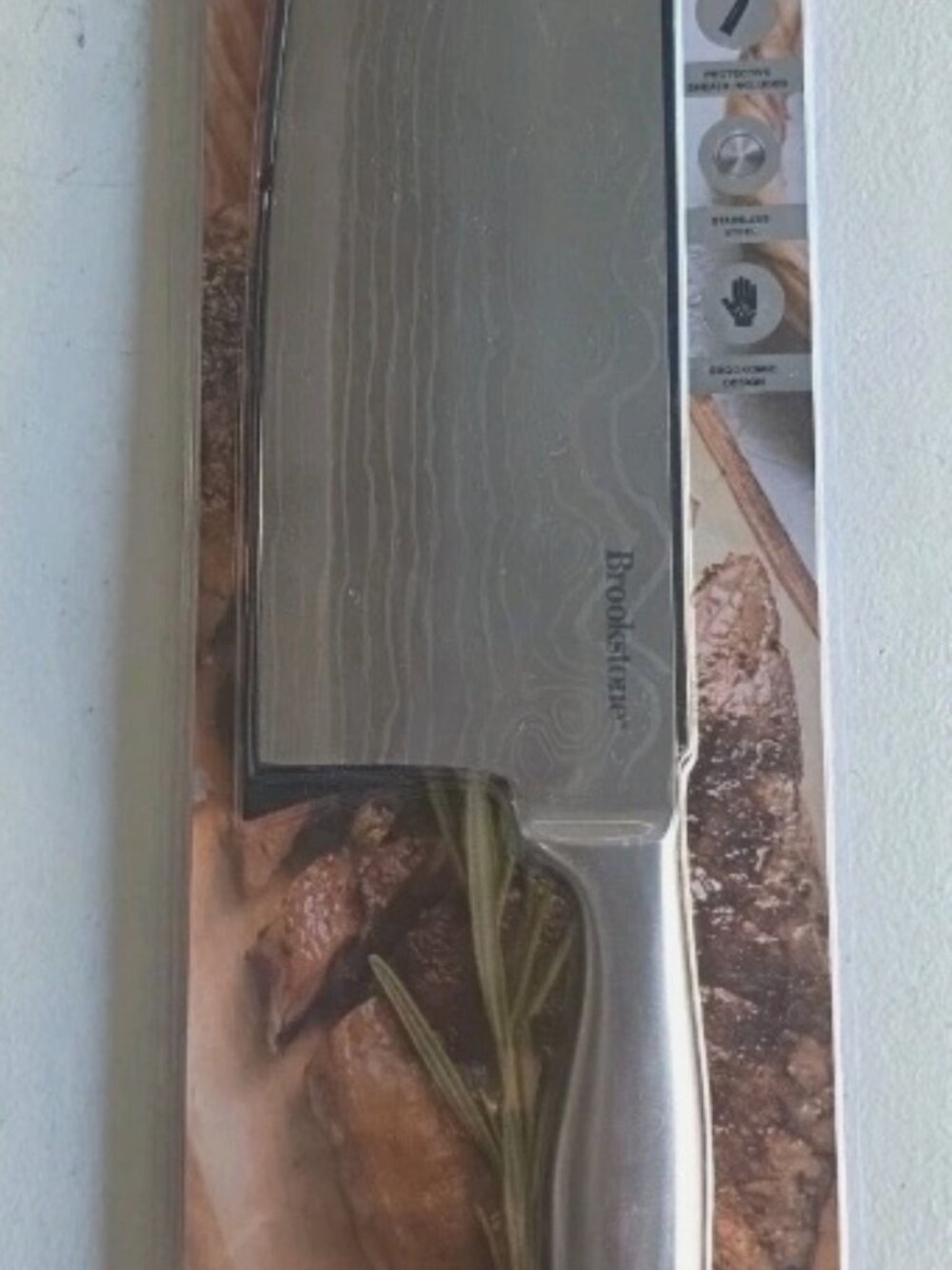 Brookstone 7" Cleaver Knife Stainless Steel Chef Kitchen Knife w/ Sheath NEW